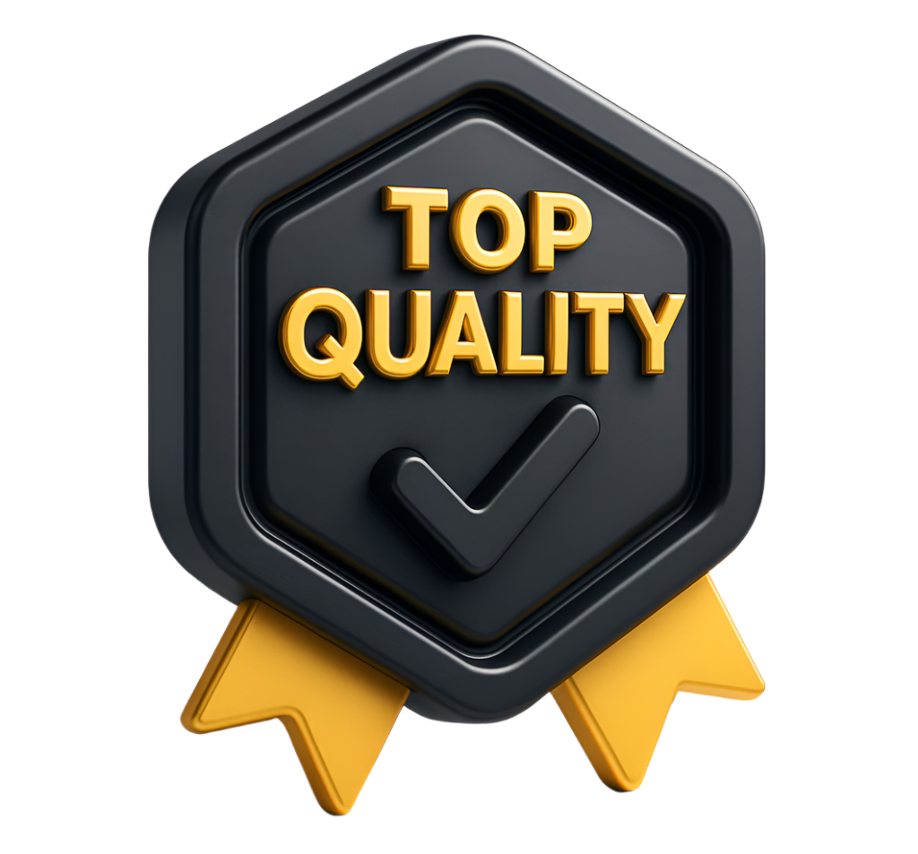 Badge with 'Top Quality'