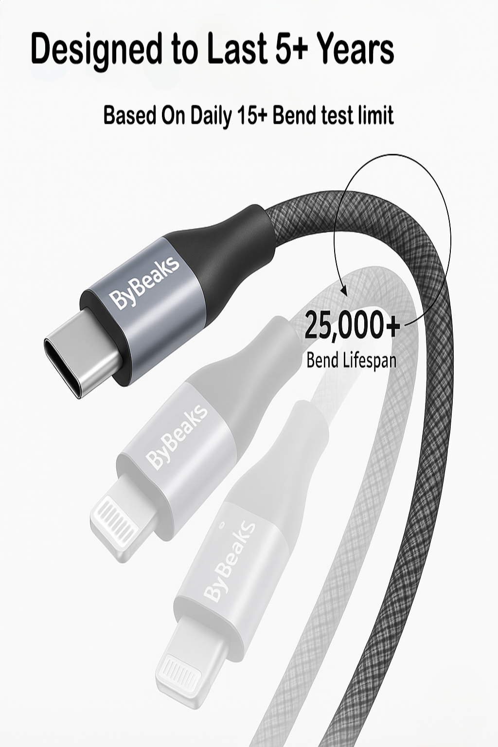 bybeaks Durable mesh braided Phone cable